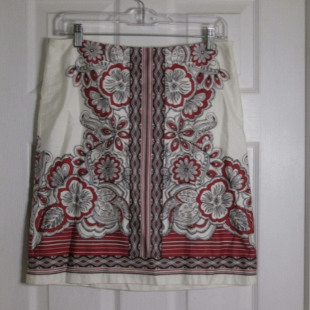 LOFT cotton floral pencil skirt